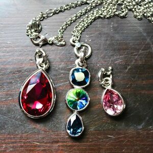 MYKA Set of 3 Detachable Pendants Swarovski Crystal with Myka Chain Canadian
